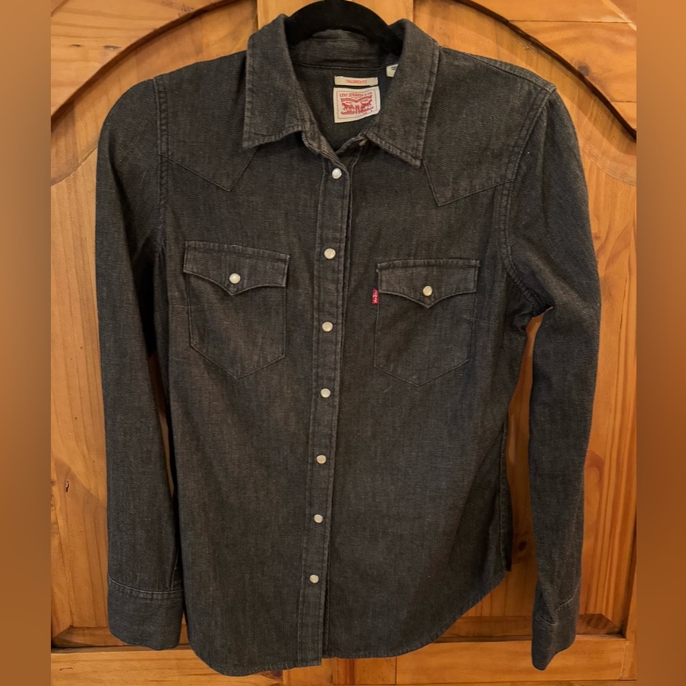 Levi's Black Denim Western Tailored Fit Shirt